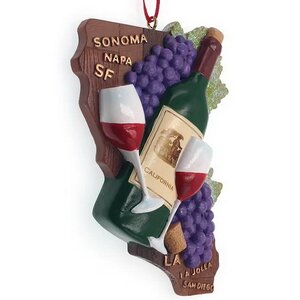 Елочная игрушка Бутылочка Вина - Wine and Friends: California 11 см, подвеска Kurts Adler фото 2