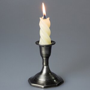Подсвечник Милано на 1 свечу 8*7 см черненое серебро, многогранное основание Koopman фото 1