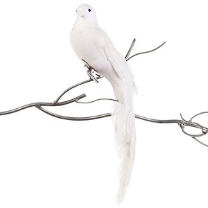 Елочная игрушка Райская Птица 35 см белая, клипса Goodwill фото 1