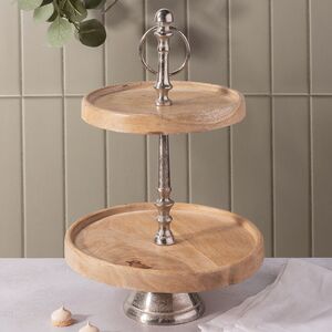 Двухъярусная этажерка для фруктов Lori 36*25, дерево Koopman фото 2