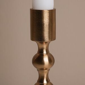 Металлический подсвечник на 1 свечу Montone 16 см золотой Koopman фото 7