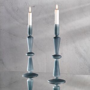 Стеклянный подсвечник Del Vetro - Merano 30 см серо-синий Koopman фото 2