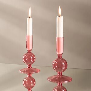 Стеклянный подсвечник Del Vetro - Belluno 14*8 см розовый Koopman фото 2