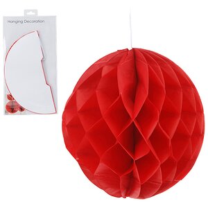 Бумажный шар 25 см красный Koopman фото 1