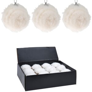 Набор елочных шаров Fluffy Snowballs 8 см, 12 шт