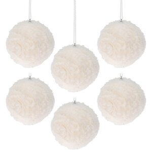 Набор елочных шаров Fluffy Snowballs 12 см, 12 шт Koopman фото 1