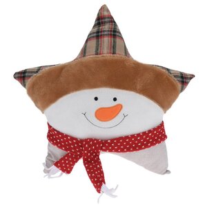 Декоративная подушка-звезда Снеговичок 40 см Koopman фото 1