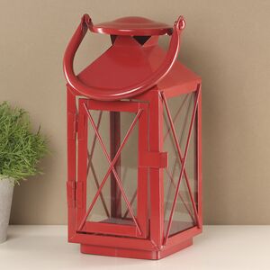 Металлический подсвечник фонарь Blumberg 23 см красный Koopman фото 7