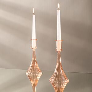 Стеклянный подсвечник на одну свечу Румба 22 см персиковый Koopman фото 2