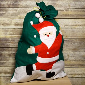 Мешок Деда Мороза с аппликацией - Санта 97*60 см