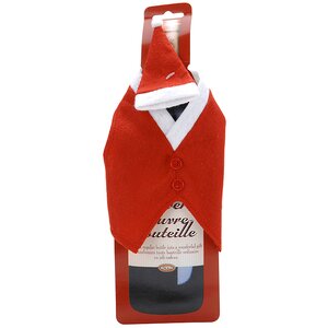 Чехол на бутылку Фрак Санты с колпаком 32*11 см Koopman фото 1