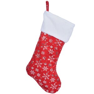 Новогодний носок для подарков Снежинки 42 см