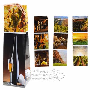 Пакет подарочный для бутылки Итальянские Виноградники 35*10 см Koopman фото 2
