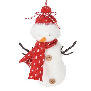 Елочная игрушка Снеговик Декарт в шапочке 15*10 см Koopman фото 1