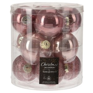 Набор стеклянных шаров Розовый Опал 6 см, 12 шт Koopman фото 1