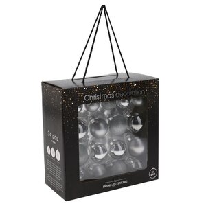 Набор стеклянных шаров Campobello Favore - Silver 4-6 см, 34 шт Koopman фото 2