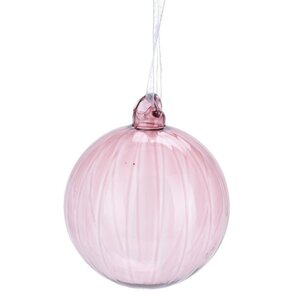 Набор стеклянных елочных шаров Isola Rosa 10 см, 9 шт, розовый Koopman фото 6