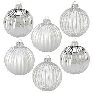 Набор стеклянных шаров Silver Glance 8 см, 5 шт, уцененный Koopman фото 1