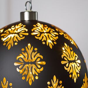 Светящийся елочный шар Гримм 15 см, теплые белые LED, на батарейках Koopman фото 3