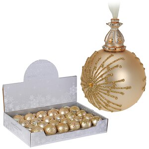 Набор стеклянных шаров Янтарная Россыпь 6 см, 24 шт Koopman фото 1