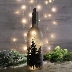 Светильник - бутылка Ночной Лес 35 см дымчатая, на батарейках Koopman фото 1