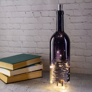 Светильник - бутылка Ночной Лес 35 см синяя на батарейках Koopman фото 1