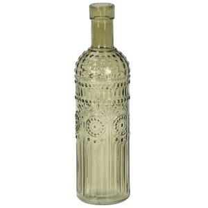 Стеклянная ваза - бутылка Dario 25 см оливковая Koopman фото 1