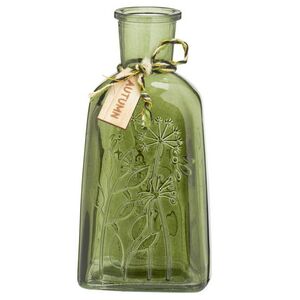 Стеклянная ваза-бутылка Veridian Bloom 19 см оливковая Koopman фото 1