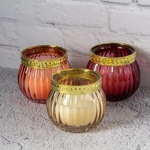 Набор декоративных свечей Мистерия 5 см в вазочках, 3 шт, стекло Koopman фото 1