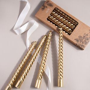 Витые свечи Luton 25 см золотой металлик, 4 шт Koopman фото 1