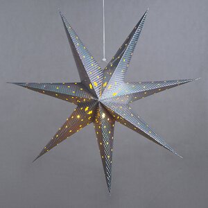 Светильник звезда из бумаги Silver Star 60 см, 10 теплых белых LED ламп, на батарейках Koopman фото 3