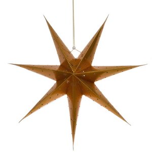 Светильник звезда из бумаги Golden Star 60 см, 10 теплых белых LED ламп, на батарейках Koopman фото 3