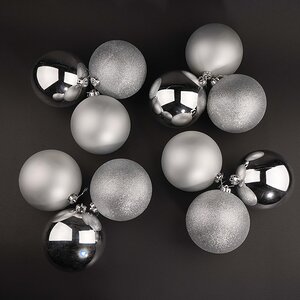 Набор пластиковых шаров Silver Accento 14 см, 12 шт Koopman фото 6
