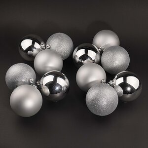 Набор пластиковых шаров Silver Accento 14 см, 12 шт Koopman фото 4