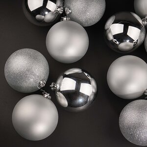 Набор пластиковых шаров Silver Accento 14 см, 12 шт Koopman фото 2