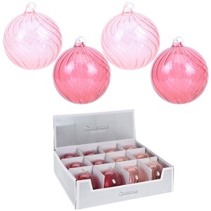 Набор стеклянных шаров Вивальди 10 см розовый 12 шт Koopman фото 2