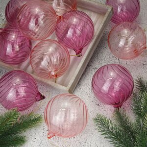 Набор стеклянных шаров Вивальди 10 см розовый 12 шт Koopman фото 1