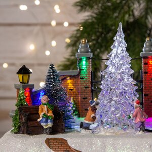 Светящаяся композиция Рождественский Двор 28*19*17 см, анимация Koopman фото 2