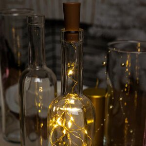 Гирлянда-пробка для бутылки Lights of Dreams, 8 теплых белых LED ламп, на батарейках, IP20 Kaemingk фото 2