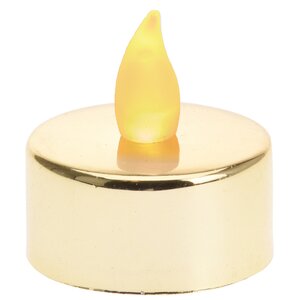 Чайная светодиодная свеча Золотой Глянец 4 см, янтарное пламя, батарейка Koopman фото 3