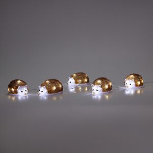 Набор светодиодных фигурок Ежики из Келлингтона 13 см, 40 теплых белых LED ламп, 5 шт, на батарейках, таймер, IP44 Koopman фото 1