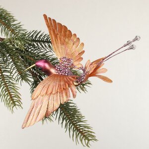 Елочное украшение Колибри Белла фон Сантьяго 18 см, розовая, клипса Goodwill фото 4