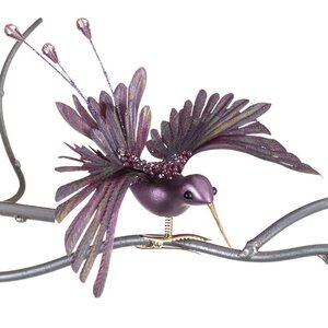 Елочное украшение Колибри Белла фон Сантьяго 18 см, пурпурная, клипса Goodwill фото 1