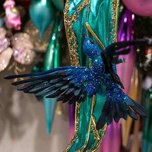 Елочная игрушка Колибри Блестящая 14 см синяя, клипса Goodwill фото 2