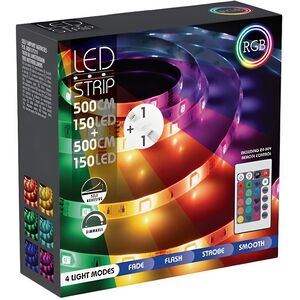 Светодиодная лента Koopman 10 м, 300 RGB LED ламп, пульт управления, диммер, на клеевой основе, IP44 Koopman фото 1