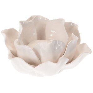 Керамический подсвечник Цветок Вива Розабелла 12*11 см белый