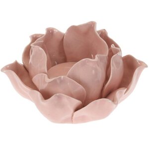Керамический подсвечник Цветок Вива Розабелла 12*11 см пудрово-розовый