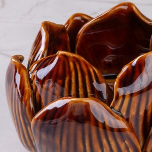 Керамический подсвечник Lotus 9 см махагон Koopman фото 2