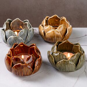 Керамический подсвечник Lotus 9 см махагон Koopman фото 3