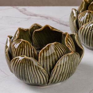 Керамический подсвечник Лотос 9 см темно-оливковый Koopman фото 5